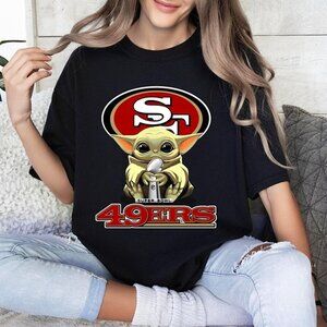 Baby Yoda 49ers Super Bowl Champion Star Wars NFL Football Fan Graphic T-Shirt